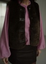 Teddy Gilet Button Brown