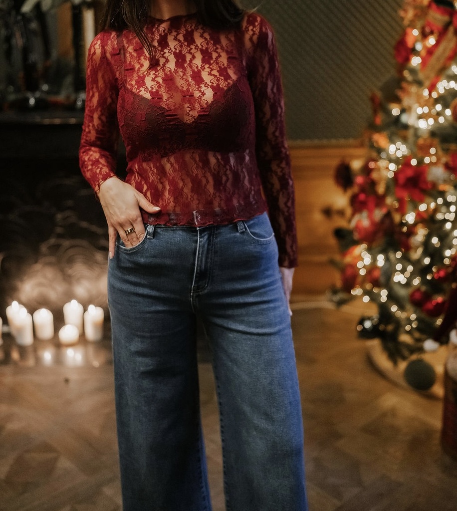 Lace Top Esther Ruby Red