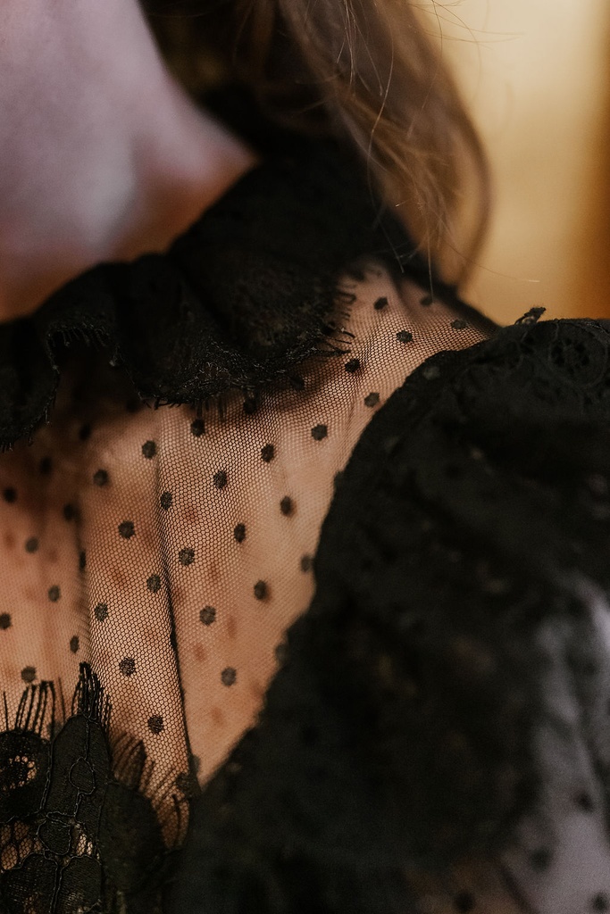 Lace Top Voile Black