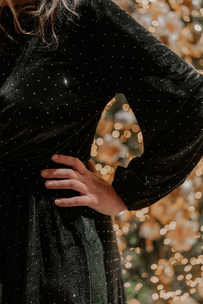 Short Velvet Dress Black