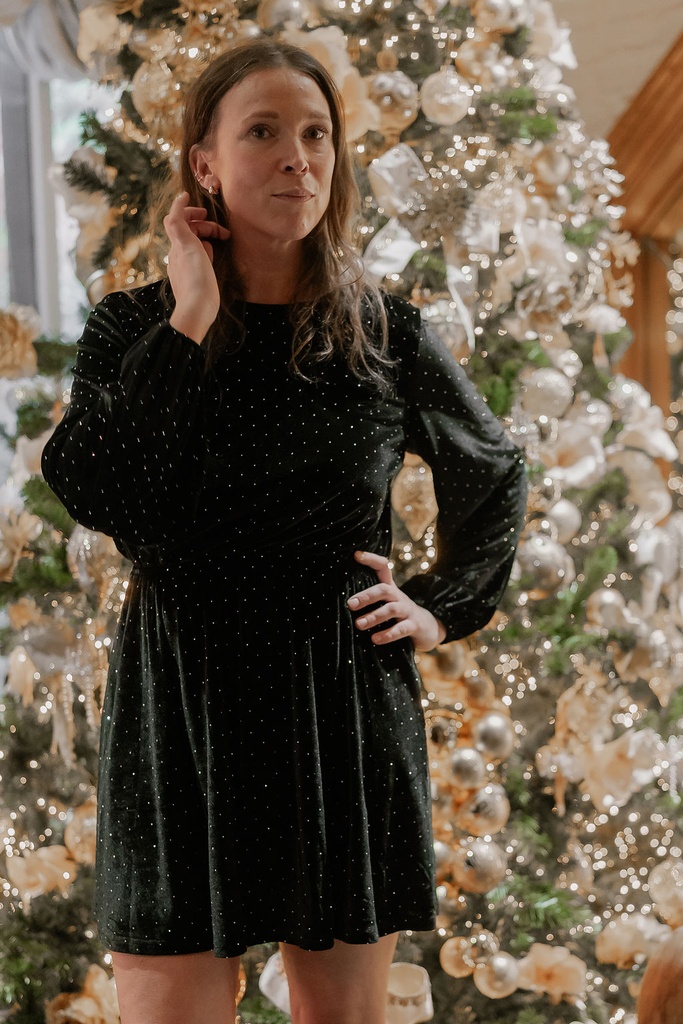 Short Velvet Dress Black