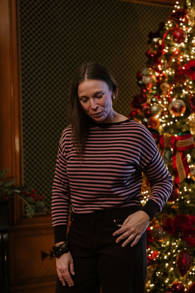 Striped Knit Niki Brown/Pink