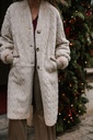 Long Faux Fur Coat Ivory