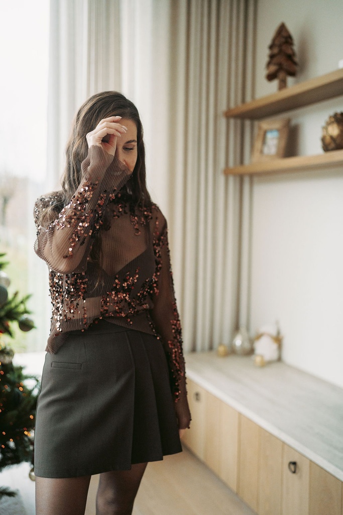 Top Taylor Sequins Brown