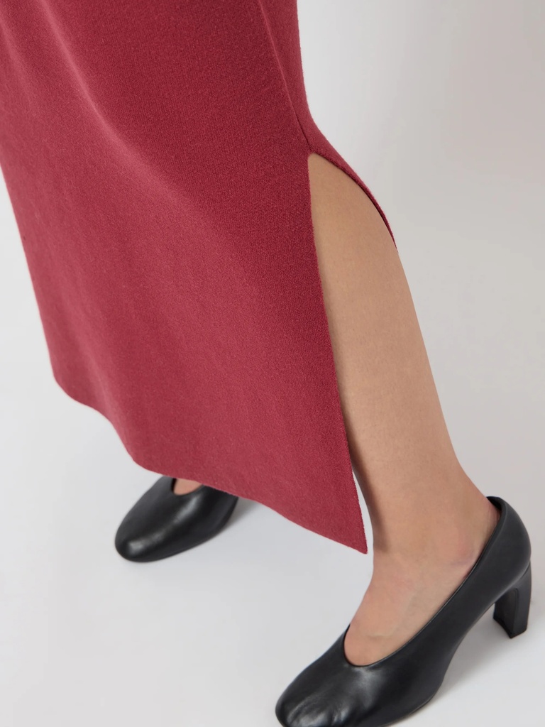 Long Knit Dress Elma Tibetan Red