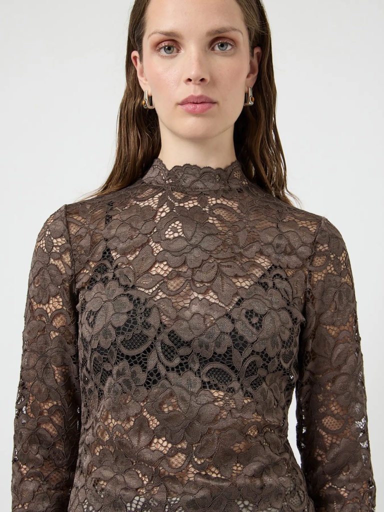 Lace Top Lacey Brown