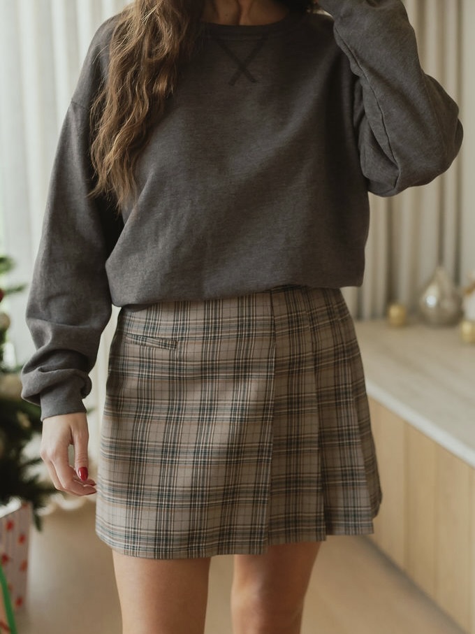 Kiara Mini Skort Checkered Brown