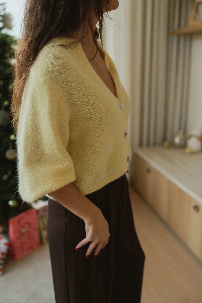Knit Cardigan Amaya Pastel Yellow