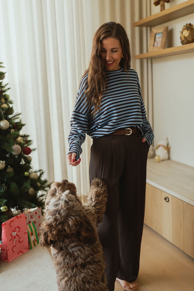 Striped Shirt Loa BrownBlue