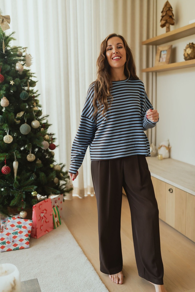 Striped Shirt Loa BrownBlue