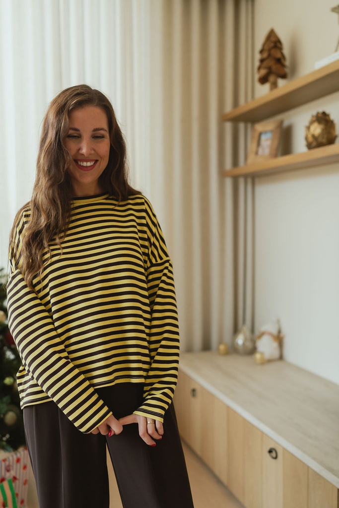 Striped Shirt Loa BrownYellow