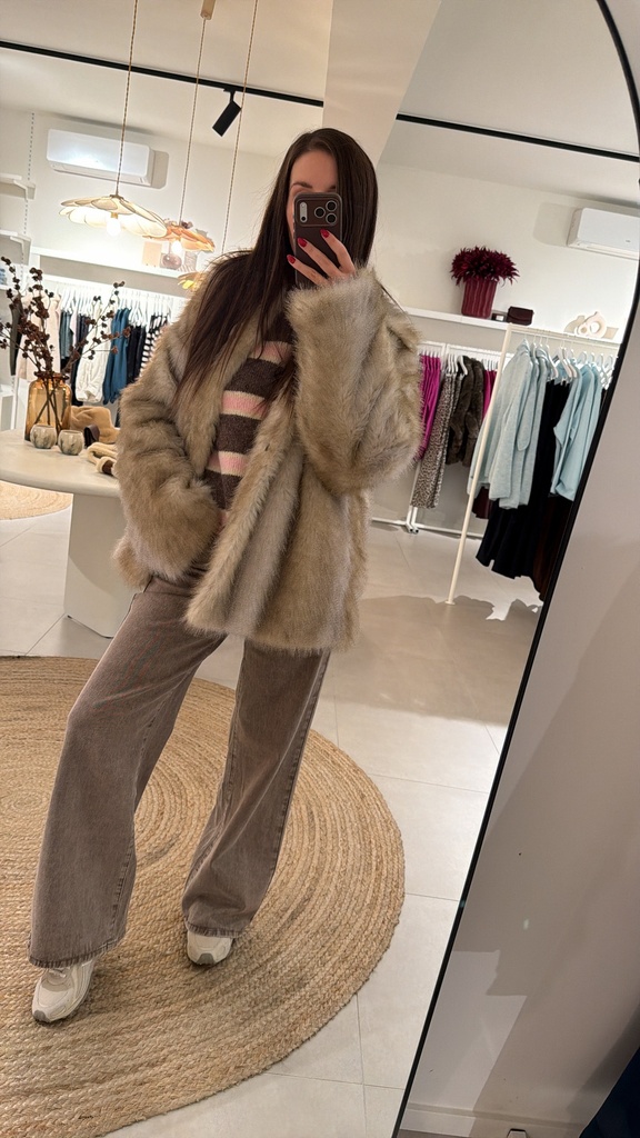 Wide Leg Jeans Washed Brown