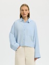 Astha Cropped Boxy Shirt Cashmere Blue