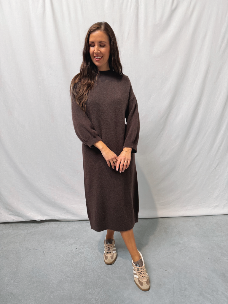 Mila Knitted Dress Brown
