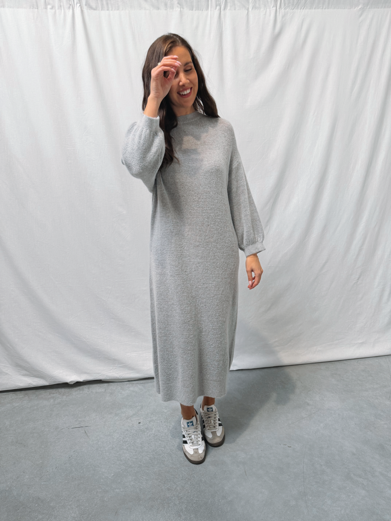 Mila Knitted Dress Grey Melange