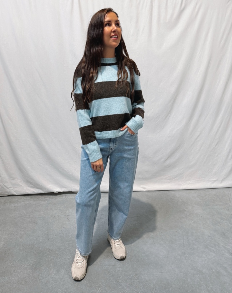 Striped Knit Lena Azzuro/Marone