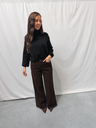 Wide Leg Jeans Brown Leopard