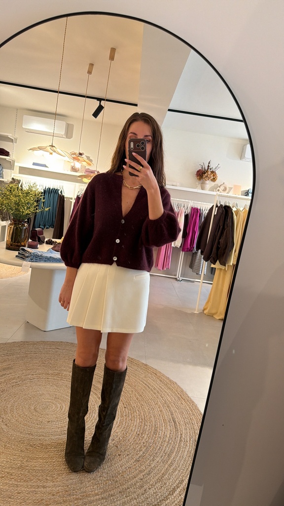 Knit Cardigan Amaya Aubergine