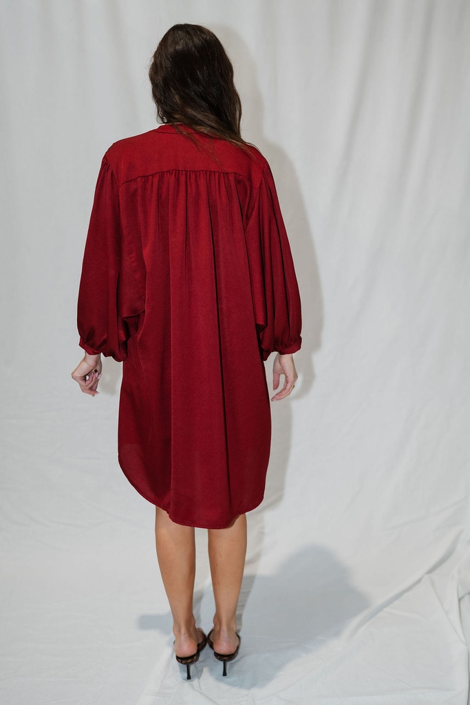 Short Shirt Dress Lima Burgundy