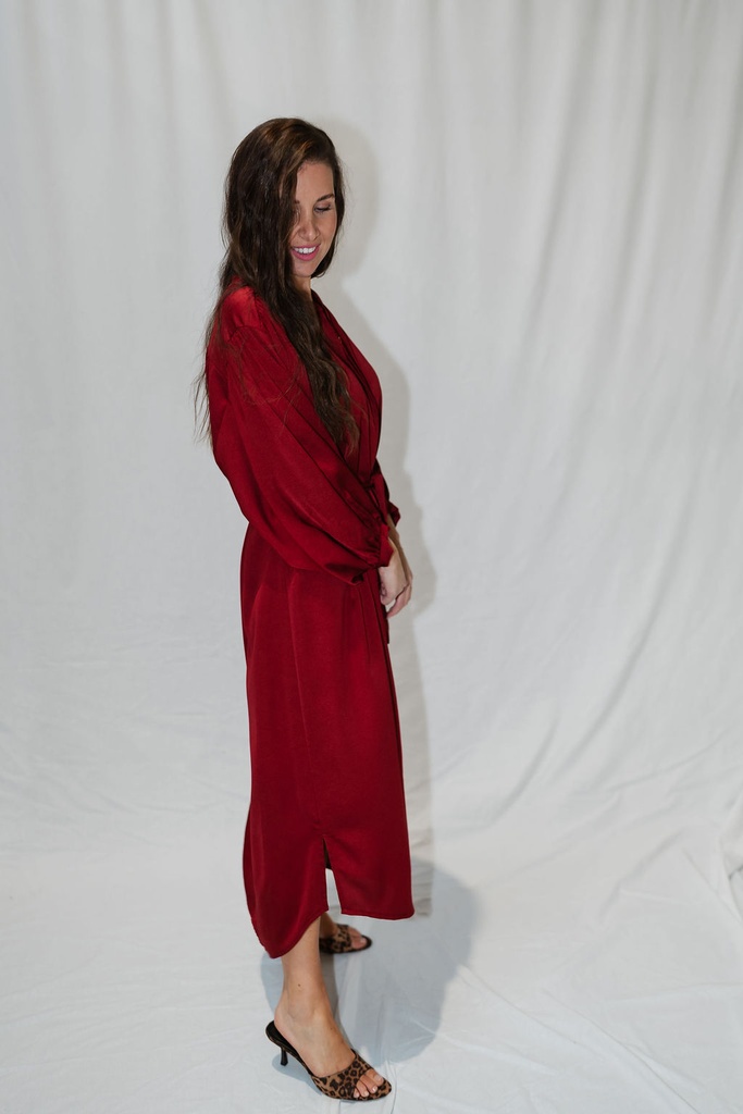 Long Shirt Dress Lima Burgundy