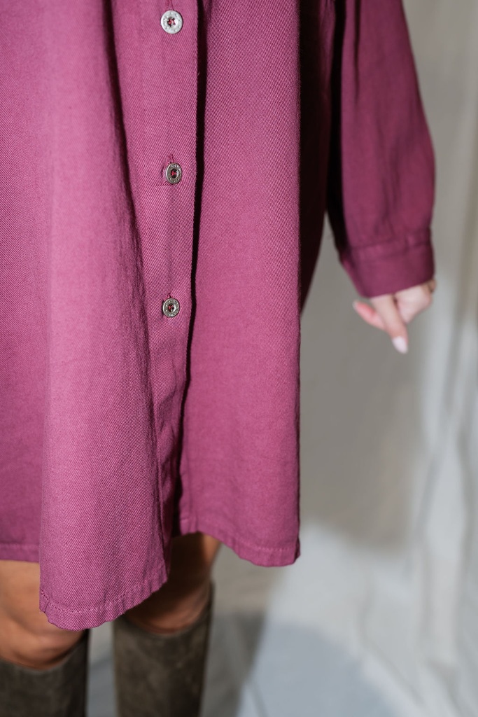 Denim Dress Ivy Burgundy
