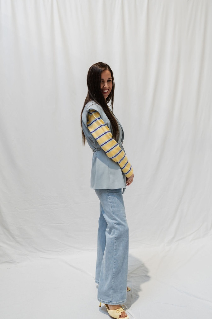 Vest Button Strap Sky Blue