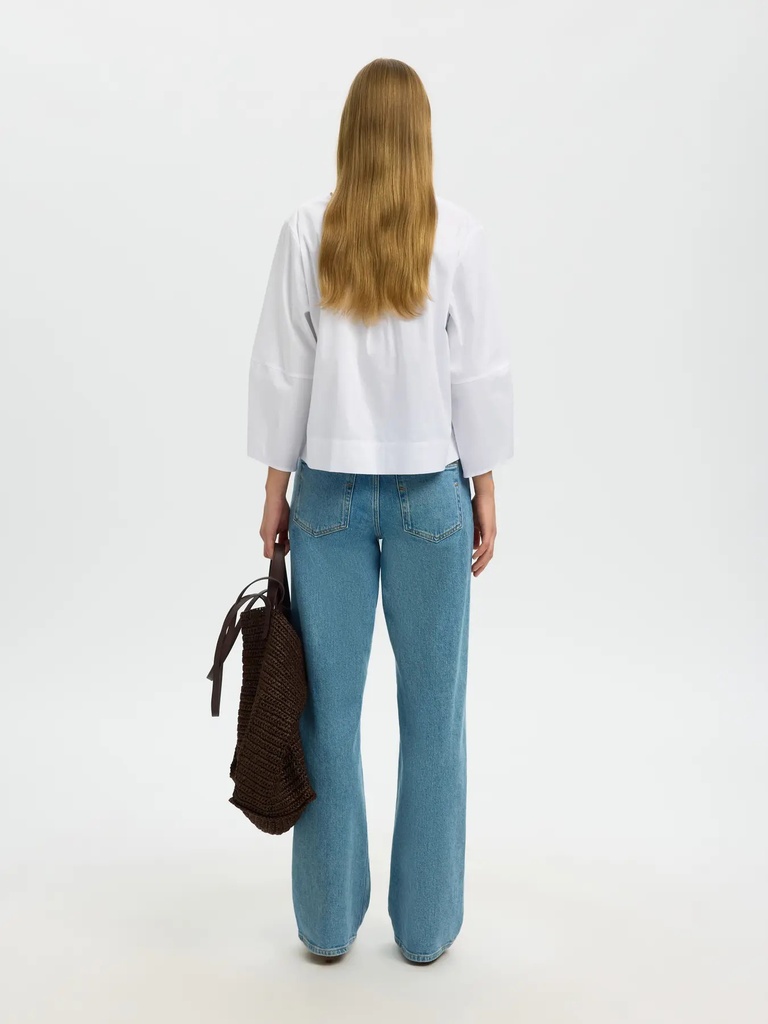 3/4 V-Neck Shirt Bea Bright White