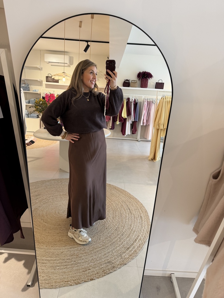 Satin Skirt Vega Chocolate