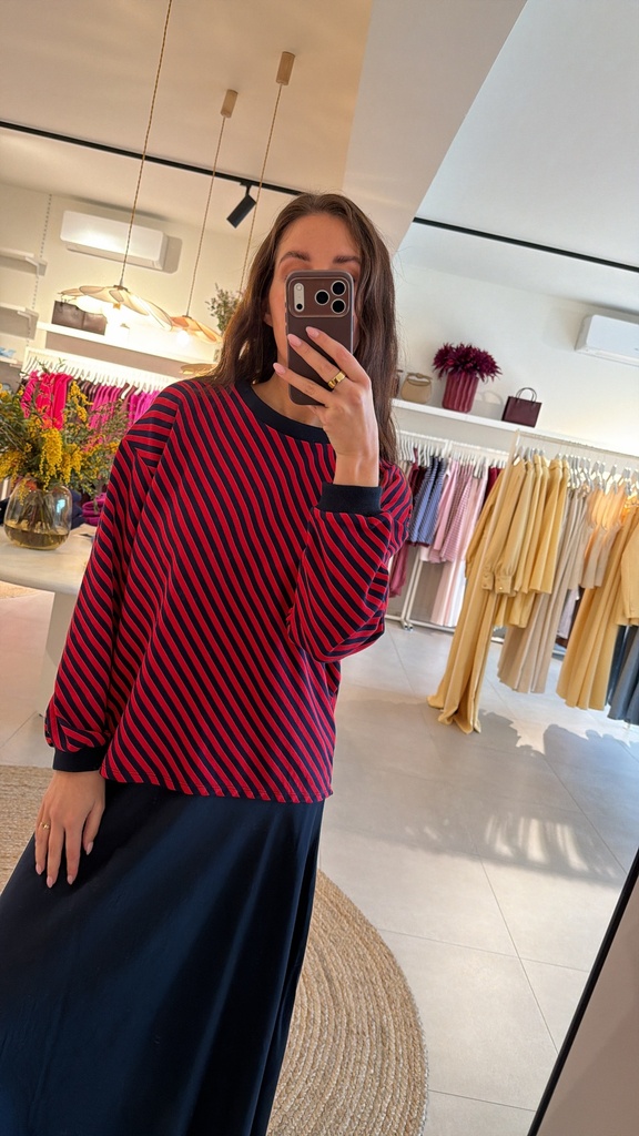 Striped LS Shirt Red/Navy