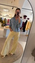 Extra Wide Leg Jeans Pastel Yellow
