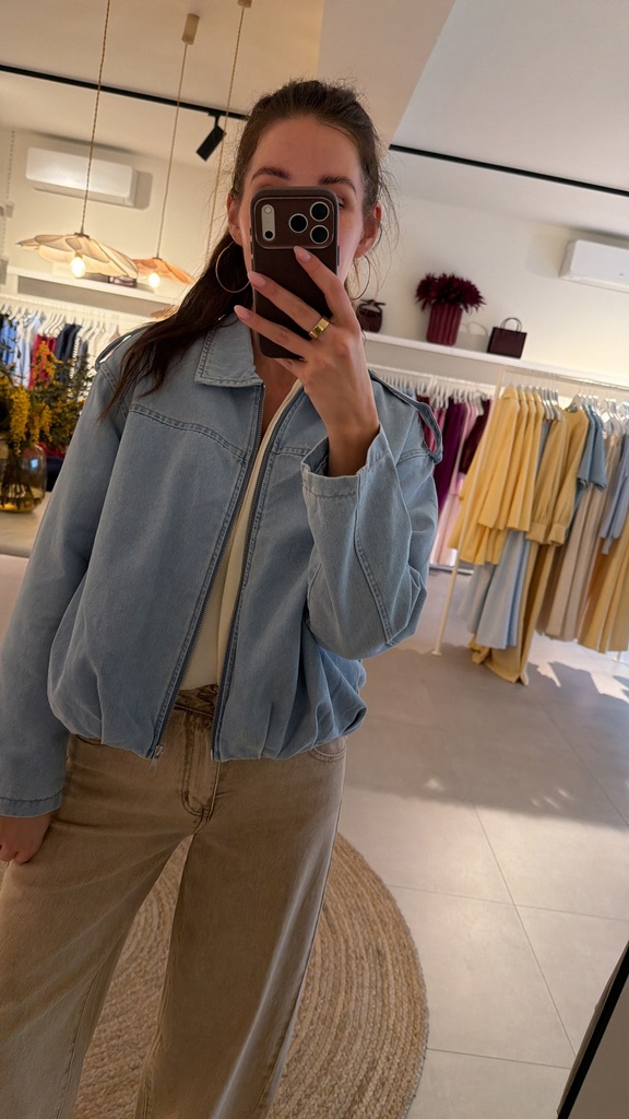 Bomber Jeans Jacket Lightblue