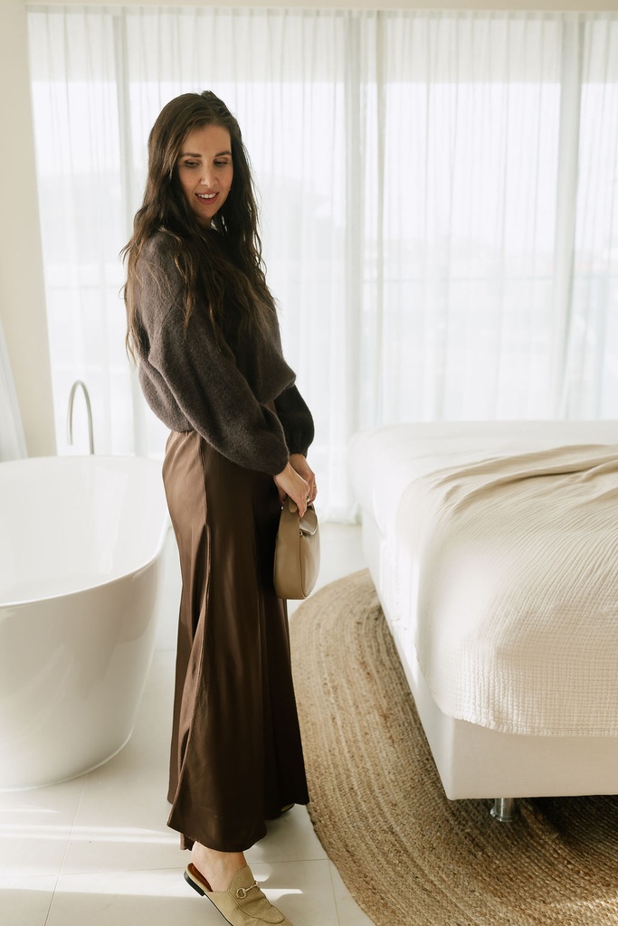 Satin Skirt Vega Chocolate