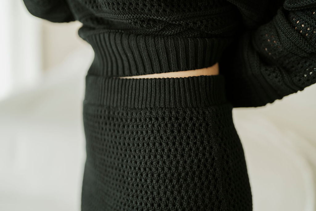 Fina HW Mini Knit Skirt / Black