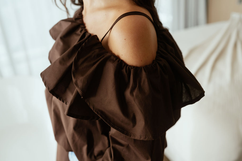 Off Shoulder Top Brown