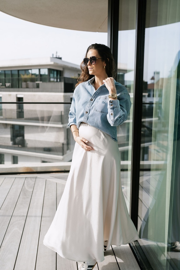 Satin Skirt Vega Ecru