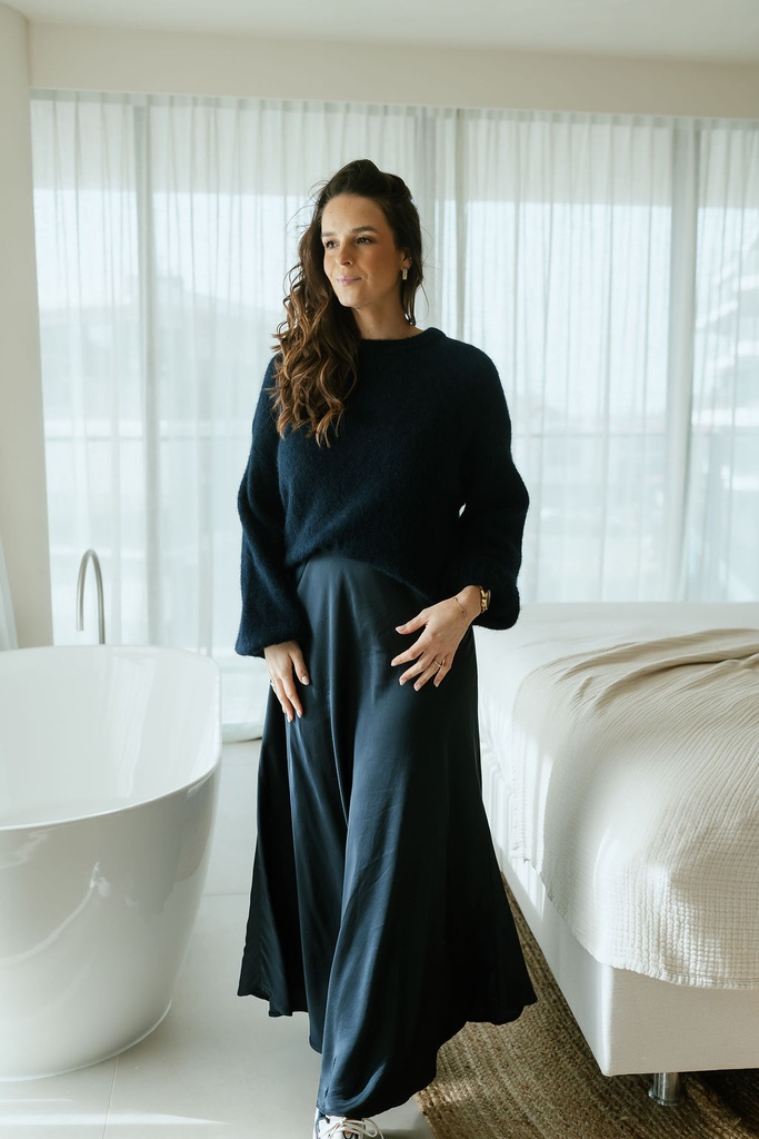 Satin Skirt Vega Navy