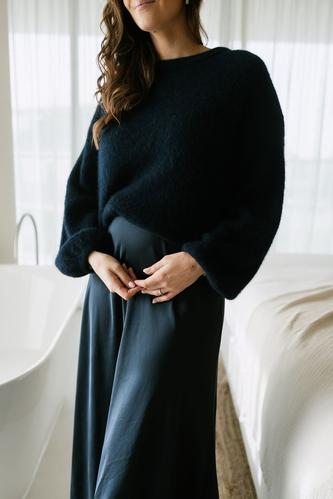 Satin Skirt Vega Navy