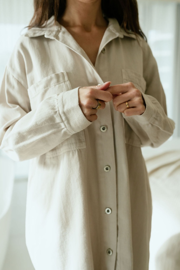 Denim Dress Ivy Ecru