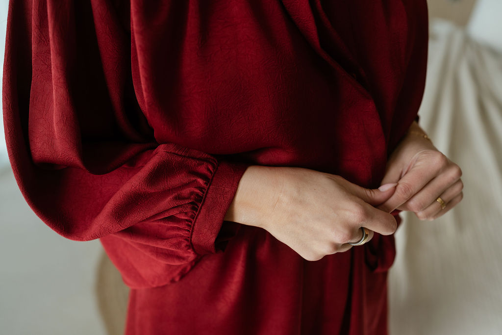 Short Shirt Dress Lima Burgundy