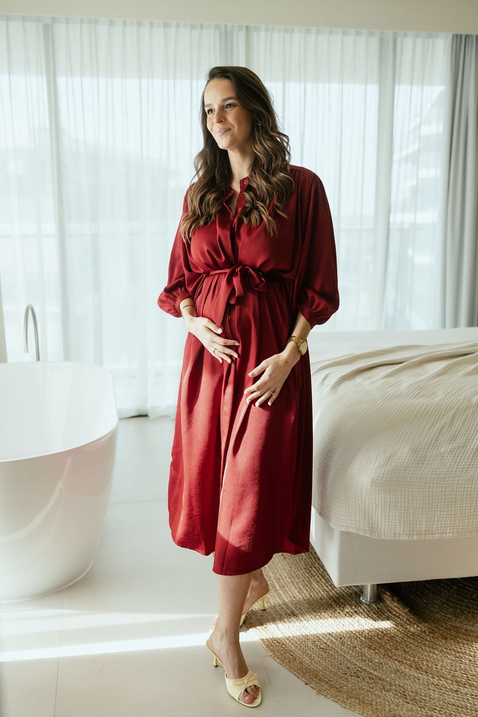 Long Shirt Dress Lima Burgundy