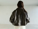 Short Leather Jacket Brown