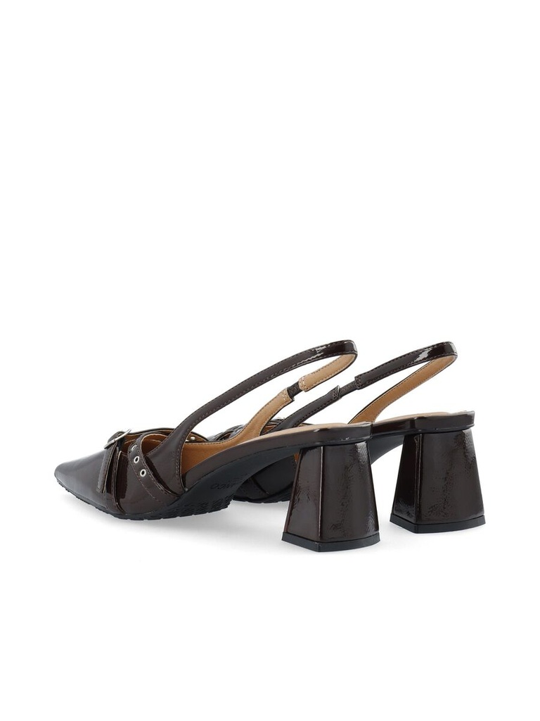 Slingback Buckle Maralyn Brown Patent