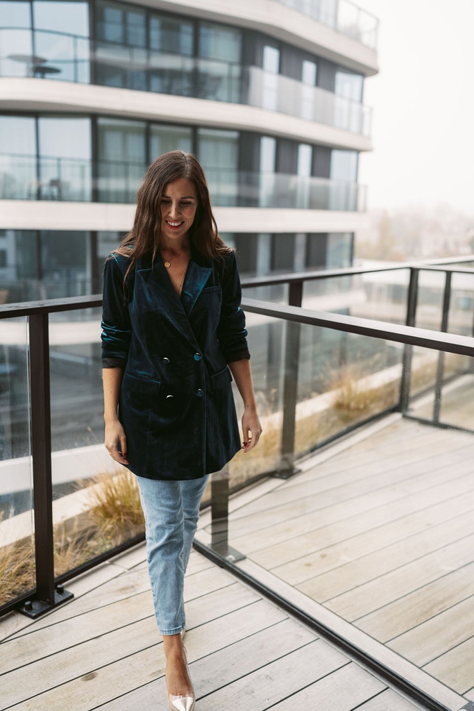 Velva Blazer - Deep Teal (Velvet Green)