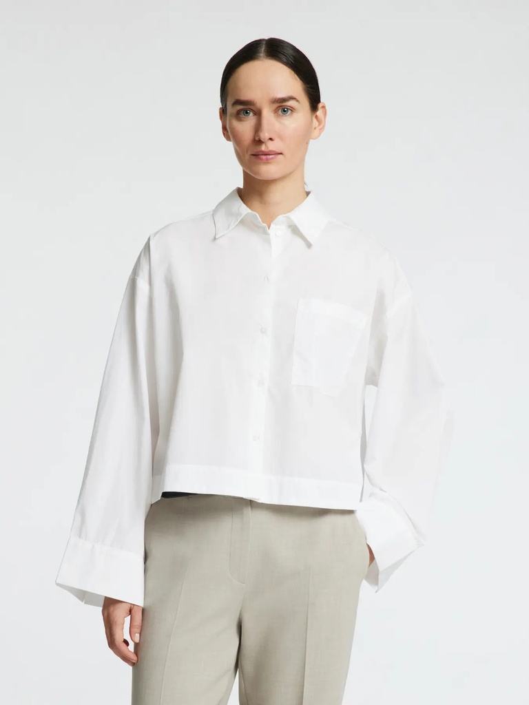 Astha Cropped Boxy Shirt Bright White