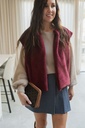 Faux Fur Gilet Burgundy
