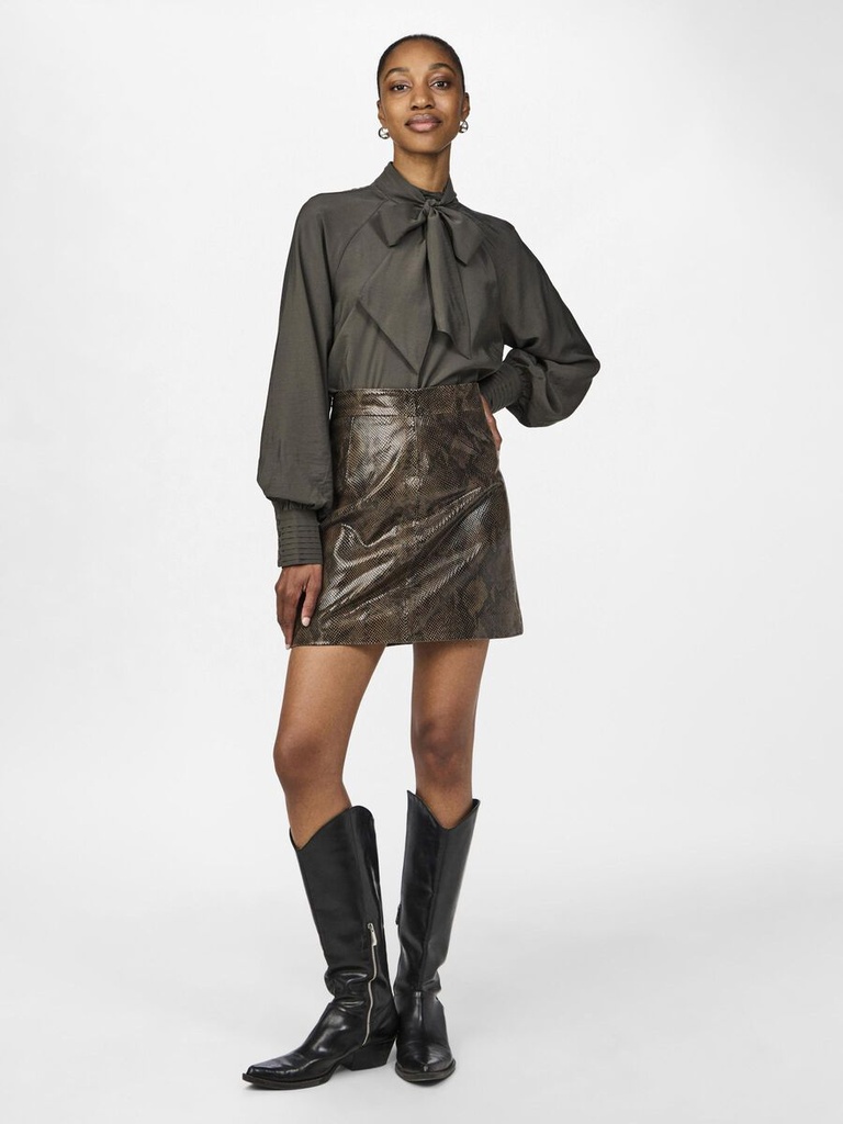 Rivo Leather Skirt Black