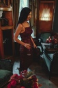 Lize Dress Straps Burgundy