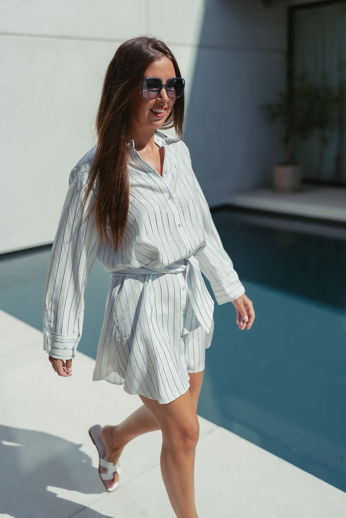 Mairin Stripedshirt Tunic Bright White