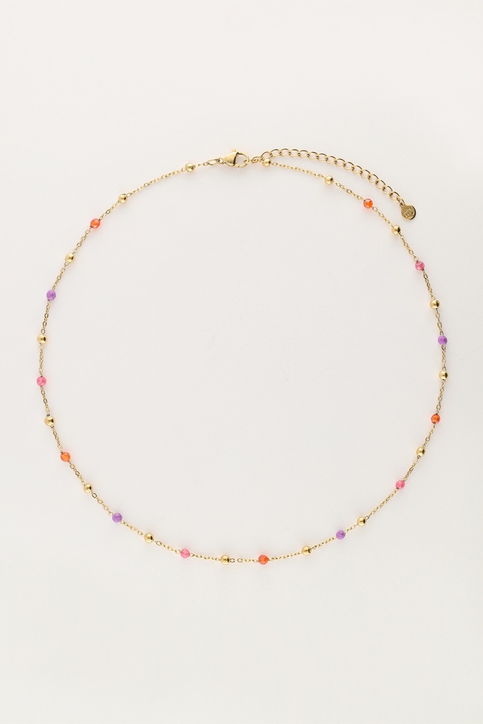 My Necklace Dots Beads Pink And Purple