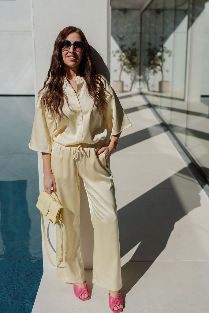 SC Satin Blouse Pastel Yellow